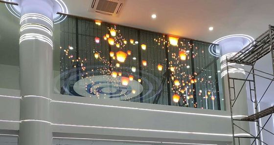 고화질 GCL P3.9 투명 LED 디스플레이 방수 가볍게 설치