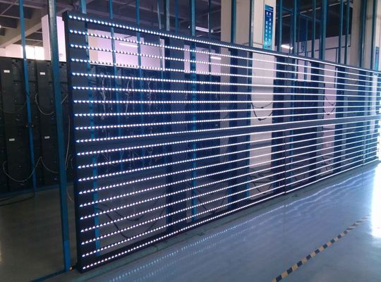 윈도우 투명한 LED 화면 1000mm 패널 크기 LED Mesh 화면 32768 점/M2 픽셀 밀도