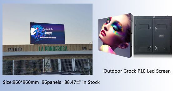 작은 피치 큰 야외 LED 디스플레이 보드 원활한 스플레이싱 976mm 크기 패널