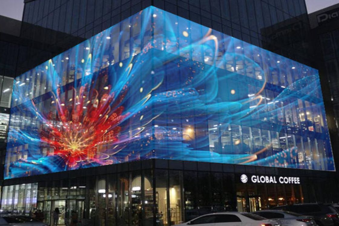 Gflow 500*500mm P3.9-7.8mm 야외 투명 LED 디스플레이 LED 비디오 메시 커튼